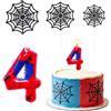 QYEHF Candela di compleanno di rete di ragno,Candeline Compleanno Numeri,Candele Numero Compleanno,Candela ragnatela Torta Compleanno per Decorazione Festa Tema Torta 9.2CM (Numero 4 anni)