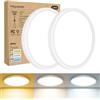 hepside Plafoniera Led Soffitto [2 Pezzi] - 3000K/4000K/6500K Plafoniere Moderna, 18W 1800LM Super Luminoso Lampada per Bagno Camera da letto Salotti Cucina Cantina Ø18 cm