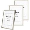 Victor cornice portafoto "David" argento 21x30 cm set da 3 - profilo: 14 x 17 mm - vetro acrilico - design moderno - decorazione shabby chic