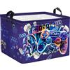 Clastyle Ceste Biancheria Gioco Cestino Giocattoli Vestiti Impermeabile per Ragazzo Ragazza Cestino Portaoggetti per Bagno Cameretta Bucato, Viola 3D, 40x30x30 cm