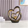 ODMYZG Statua in ceramica a doppio cuore,Elegante cuore per la decorazione,scultura decorativa per la casa,soggiorno,decorazione dell'ufficio,adatta come regalo.