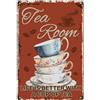 CREATCABIN Targa in Metallo per Sala da tè Poster retrò in Metallo Tazze da tè Vintage Targhe Artistiche Galleria Targhe da Muro Appese Decorazione per Casa Ed Esterno per Sala da tè Cucina 30x20cm