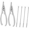 POPETPOP Set di Utensili 6 Pezzi in Acciaio Inossidabile per Crostacei Coltello per Ostriche Portatili, Sicuri e Facili da Trasportare per Frutti di Mare