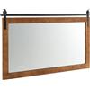 HOMASIS Specchio da Parete Moderno, Cornice in Legno, Grande e Rettangolare, Specchio Decorativo da Muro per Bagno, Salotto, Corridoio, Camera da Letto (Marrone, 100 x 66 x 1,7 cm)