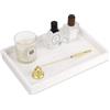 TABHOUKIT Vassoio Marmo da Bagno, Jazz Bianco, 30 x 20 x 3 cm | Naturale, Vassoio Portaoggetti , Versatile per Ingresso, Letto, Soggiorno, Cucina, Profumi, Asciugamano Pianta Candele