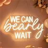Nordstylee Insegne al neon a LED We Can Bearly Wait per decorazioni feste di rivelazione del sesso, insegne con lettere al neon, forniture per feste di annuncio di gravidanza, cartelli per baby shower da