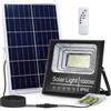 Themishop Faro Solare LED 1000W con Pannello Solare, Luce Esterno 6500K Ultra Potente, Sensore Crepuscolare Automatico, Telecomando, IP66 Impermeabile, Faretto da Esterno per Giardino, Cortile, Strada