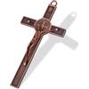 DICOSMETIC Croce da parete smaltata, croce di San Benedetto, 19,5 x 9,8 cm, Gesù Cristo Crocifisso, croce cristiana cattolica, decorazione regalo di Pasqua per donne e uomini rosso rame