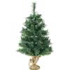 SALCAR Albero di Natale Piccolo Artificiale 90 cm, Mini Abete di Natale da Tavolo con Guanti e Supporto in Cemento, 112 Punte per Rami, Ignifugo, Montaggio Rapido