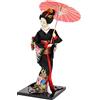 STOBOK Bambola kimono giapponese Geisha in possesso di un ombrello bambola kimono asiatico statuetta da collezione bambola orientale Lady figure per casa ufficio desktop decorazione cruscotto auto