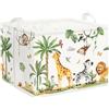 Clastyle Ceste Biancheria Bambini Animale Tropicale Cestino Giocattoli Vestiti per Ragazzo Ragazza Cestino Portaoggetti per Bagno Cameretta Bucato, Giraffa Zebra, 40x30x30 cm