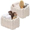 Ruikcoll Cestino portaoggetti,Cestino bagno,Dimensioni: 19x15x12 cm, 2 Pezzi, Bianco