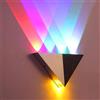 SHREALMS Lampada da parete a LED triangolare | Faretti RGB da parete Up Down da 5 W, finitura argento e nero | Lampada da parete con decorazioni artistiche in metallo in alluminio per teatro, hotel, feste