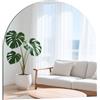 TSKDKIT Specchio a Muro HD ad Arco Specchio Autoadesivo in Vetro 40x40cm Specchio da Parete Decorativo Senza Cornice Semicircolare Grande per WC degli Ospiti, Bagno, Spogliatoio, Soggiorno, Camera da