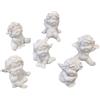 Logbuch-Verlag Angeli IGOR seduti, set 6 pezzi: statuette angioletti in resina bianca, figure decorative piccole soprammobili, regalo compleanno Natale Festa della mamma, portafortuna simbolico, 6 cm