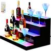 Cityjoy Espositore per bottiglie di liquore illuminato a LED, 3 livelli 26,37 x 10,63 x 9,06 Portabottiglie illuminato tramite USB