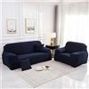 Surwin Copridivano Elasticizzato 1 2 3 4 Posti, Moda Stampa Elastico Universale Copridivani con Braccioli Fodera per Divano Antiscivolo Sofa Protettore (Marina Militare,4 posti - 235-300cm)