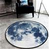 FANSU Tappeti Tappeto Rotondo, Tappetino Zona Morbida e Antiscivolo Soggiorno Camera da Letto Bagno Cucina Morbido Tappeto Tappeto Oggettistica per la Casa (80 * 80cm,Superficie della Luna Azzurra)