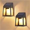 Wowlela Lampade Solari da Esterno, 2 Pezzi, Applique da Giardino IP65 Impermeabile, Luce Bianca Calda
