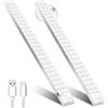 OUILA Lampada sottopensile a LED con sensore di movimento, 43,5 cm, 2 pezzi, a batteria, ricaricabile via USB, per pensili della cucina, armadio, scale, bagagliaio