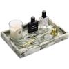 TABHOUKIT Vassoio Marmo da Bagno, Verde Smeraldo, 30 x 20 x 3 cm | Naturale, Vassoio Portaoggetti , Versatile per Ingresso, Letto, Soggiorno, Cucina, Profumi, Asciugamano Pianta Candele
