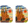 Generic 2 calamite da frigorifero di Barcellona, sacra famiglia con torri gotiche e mosaico colorato, souvenir, 8 x 6 cm