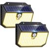 nipify nifipy Luce Solare LED Esterno, Faretto LED da Esterno Solare, 138 LED Lampada Solare da Esterno con Sensore di Movimento, 3 Modos IP65 Impermeabile Luci Solari da Giardino, per Parete Garage 2 Pezzi