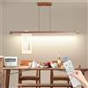 Mikeru Luce a Sospensione in Noce 48W, 80CM a Sospensione Dimmerabile，10%-100% Lampadario in Legno con Telecomando dal，3000-6000k Luci ，Con Memoria，Per Cucina, Sala Da Pranzo E Ufficio