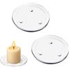 TMZELOA Set di 2 Portacandele Vetro, Piatto per Candele, Base per Candeles, Piatto Vetro Decorativo - Piattos Tondo Trasparente per Decorazione Tavolo Candeles e Decorazione Matrimonio Candelees