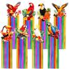 DPKOW 8 Pezzi Decorazioni per Festa Hawaiana Uccelli Tropicali Decorazioni da Appendere con Nappe in lamina Decorazione per Party Hawaiano Uccelli Tropicali della giungla Striscione per Giardino Porta
