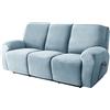 WJHDWYD Copripoltrona Relax Elasticizzato per 1 2 3 Posti, Morbido Velluto Fodera per Poltrona Reclinabile Copridivano Sofa Protettore Fodera per Divano Antiscivolo(Azzurro,3pcs)