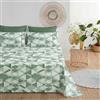 Filoro Set Lenzuola Matrimoniale 6 Pezzi Verde con 4 Federe, Stile Contemporaneo, Fantasia Rombi, 100% Cotone, Made in Italy