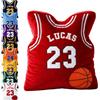 FCLYDER Cuscino Personalizzato a Forma Maglia Sportiva Basket Calcio, Peluche Morbido Ricamato con Nome e Numero, Cuscino Decorativo per Camera Ragazzi Appassionati di Sport (Pallacanestro)
