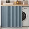 APMOE Tendina Sottolavello per Cucina e Bagno, Tenda Corta per Finestra con Binario per Armadio/Mobile Lavatrice (Blu, Curtain H 85cm/65cm Track)