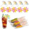 CHONGQILAO 50 Pezzi Ombrelli da Cocktail, Ombrellini Cocktail Parasol, Ombrellini di Carta per Cocktail, Ombrelli Cocktail per Torta Dessert Bevande Antipasti, Ombrellini da Cocktail per Feste a Tema (C)
