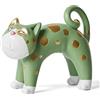 SEINHIJO Gatto Scultura Statua Moderna Statuetta Decorazione Animale Figurina Regali Casa Ornamento Soprammobili Resina Arte Verde 16cm