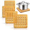 com-four® 4x sottopentola rotondi in bambù, protezione resistente | padelle - pirofile e piatti