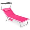 Intimitaly Telo Lettino Mare in Microfibra, 190x70 cm, con Cuscino Gonfiabile Integrato, Tasche Laterali ed Elastici agli Angoli, Asciugatura Rapida (Fuxia)