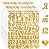 Yooyan 10 fogli adesivi con lettere dorate lucide autoadesive, lettere adesive fai da te, resistenti alle intemperie, in vinile per biglietti di auguri, cassetta delle lettere, cartelli fai da te