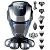 Onalix Rasoio Testa Calva Uomo 5 in 1, Rasoio Elettrico 7D Impermeabile IPX5 con Display LED, Ricarica USB-C, Kit Rasatura Multifunzionale per Testa, Barba e Viso
