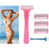 LOPHE Rasoio Donna Con 1 Manico e 4 Lame Ricariche - Liscio e Non Irritante, Pulizia Veloce, Per Corpo, Viso, Parti Intime (6 Layer Blade)
