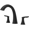 Pfister Weller RT65WRB - Rubinetto per vasca da bagno romana (valvola venduta separatamente), 2 maniglie, 3 fori, finitura nera opaca