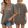 TOMEEK Maglietta Manica Corta Donna Elegante T Shirt Estiva Casual Maglietta Donna Cotone Top con Girocollo Moda Vintage Farfalle Stampa Oversize Basic Tee Spalle Larghe Camicia(Grigio Scuro,L)
