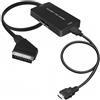 VIXLW Convertitore da SCART a HDMI,adattatore da SCART a HDMI,con commutatore 720p/1080p, per monitor TV, proiettore, convertitore video per lettore DVD, VHS, STB, Xbox
