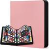 WITHYU Album da Collezione per Carte 12 Tasche, Capacità 720 Carte, Impermeabile, con Chiusura Lampo, per TCG, Calcio e Carte da Collezione, Portatile (Rosa)