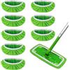 Kssvzz 8 Pezzi Panni Riutilizzabili per Swiffer Sweeper Mop, Cuffietta Microfibra per Swiffer, Panni Cuscinetti per Mocio in Microfibra di Ricambio, Straccio Lavapavimenti per Pavimenti Asciutti/Bagnati