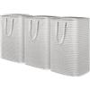 Lifewit Cesto Portabiancheria, Grande Cesta Portabiancheria Pieghevole con Manici Allungati, Portabiancheria Sporca, Laundry Basket per Vestiti, Asciugamani, Coperte, Grigio, 80 L, Set di 3