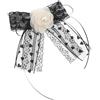SAFIGLE Data [ Spilla a Fiocco in Pizzo Nero Pre-annodato, Spilla Da Donna Per Abito e Bavero, Clip Decorativa Per Giacche e Camicette, Accessorio Elegante Stile Lolita