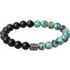 COAI Bracciale Buddista Unisex in Onice Opaco e Turchese Africano con Amuleto Testa di Buddha
