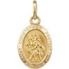 Alexander Castle piccola medaglia con ciondolo di San Cristoforo, in oro 9 carati, 1 g, con scatola regalo per gioielli, con scritta in inglese Saint Christopher Protect US
